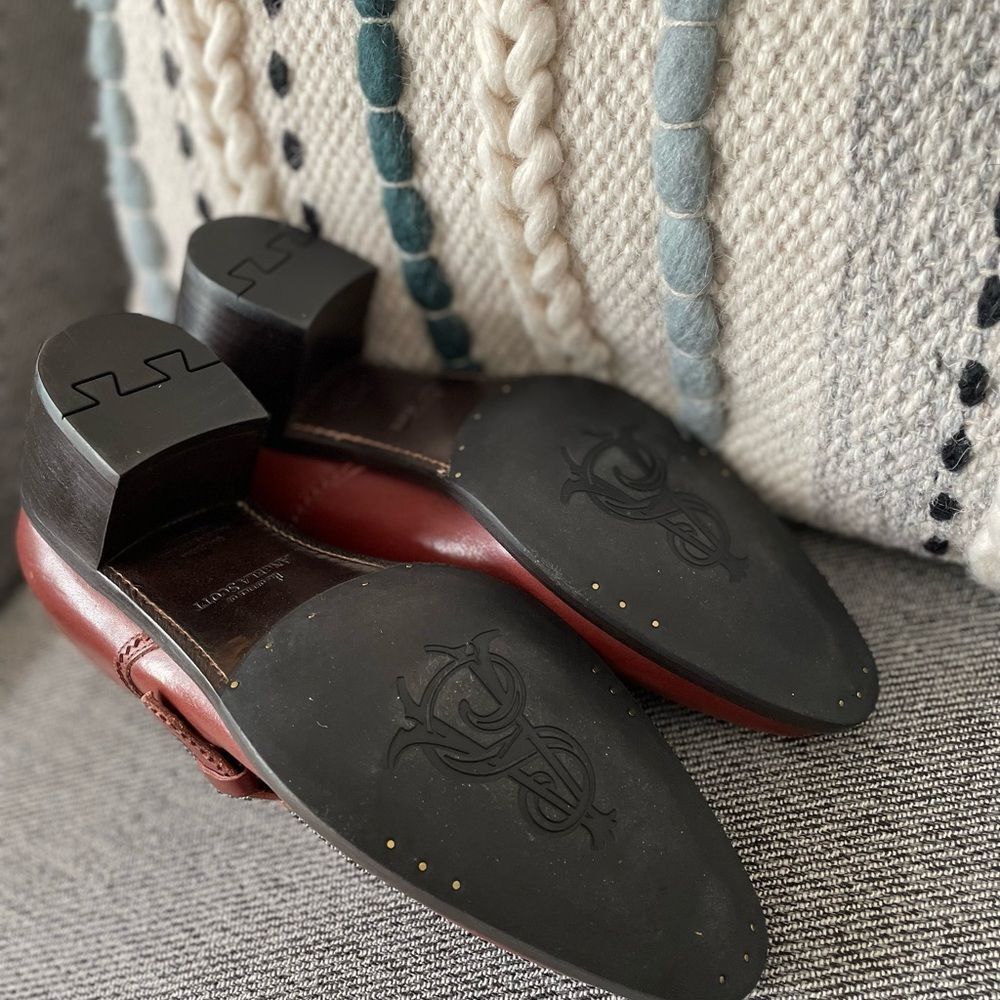 Black Leather Buckle Heeled Loafers - Women's - Picture 14 of 16
